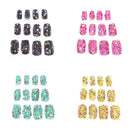 12Pcs/set Full Cover nails Reusable Short False Nails Tips Decoration Too_