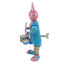 1x Wind Up Retro Mr Rabbit Drummer Clockwork Menchincal Tin Toys Collectible