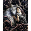 5D DIY Full Drill Diamond Painting Wolf Girl Cross Stitch Embroidery Mosaic