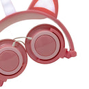 Cat Ear Unicorn Kids Headphones LED Flashing Girls Headband pink  pink