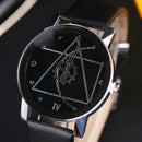 New Fashion Top Compass Hands Leather Band Analog Quartz Wristwatch