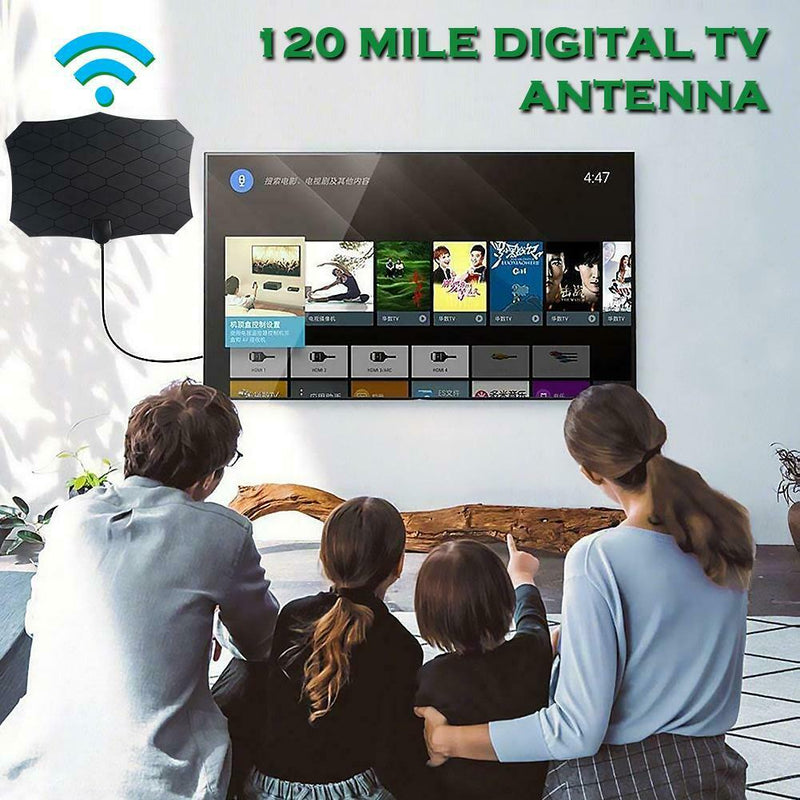 HJ0002 HDTV Digital TV Antenna 120 Miles DVB-T2 Indoor Aerial Signal Amplifier