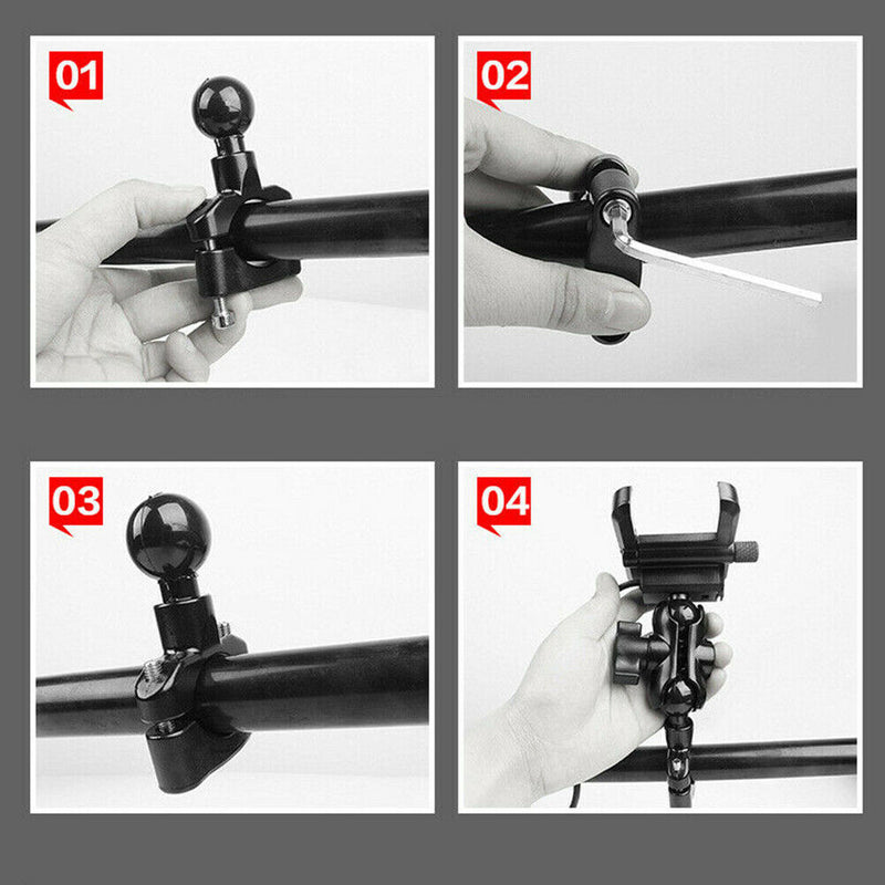 Motorcycle Mirror USB Charger Quick Charging Aluminum Alloy Riding Phone Holder