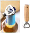 Wine Beer Bottle Opener Wooden Handle Stainless Steel Opening Tool Kitchen F1D6
