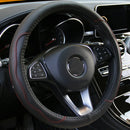 Auto Car Steering Wheel Cover Black&Red Stitching PU Leather Car Universal 38cm