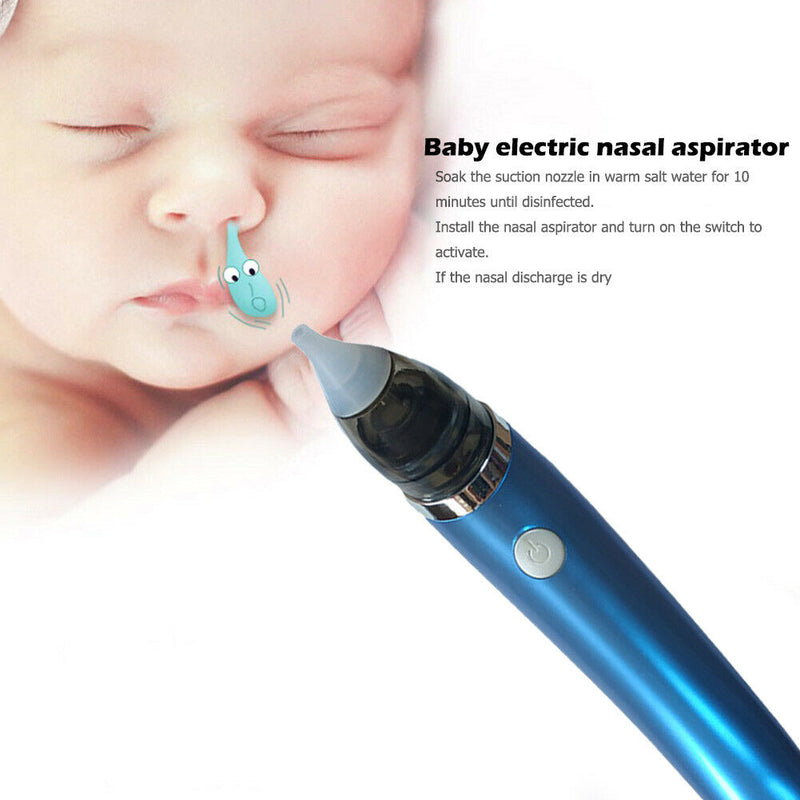 Baby Electric Nasal Aspirator Sucker Nose Cleaner Protector (Dark Blue)