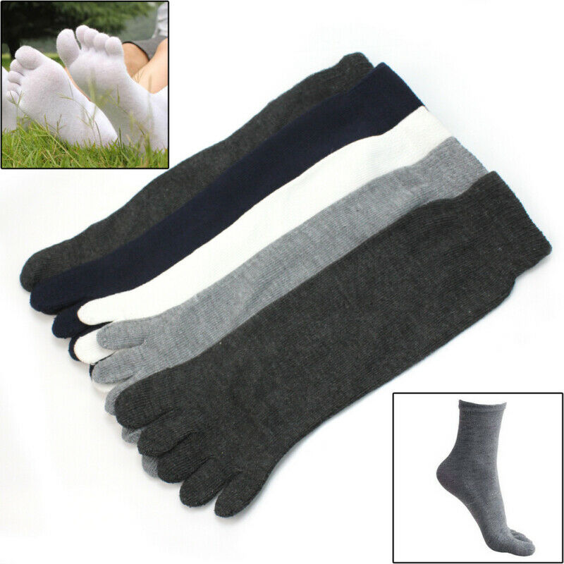 5 Pairs Men Unisex Five Fingers Toe Socks Absorbent Cotton Blend comfortable US