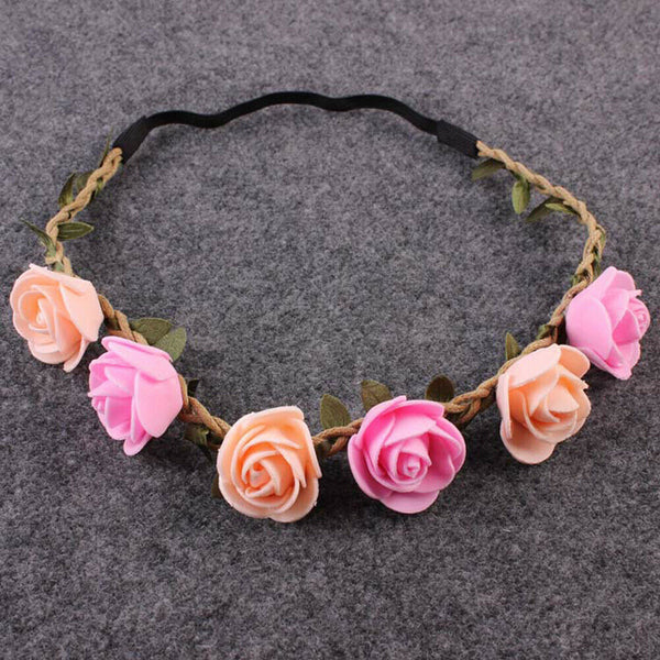 Baby Kids Girls Beautiful Rose Headband Stretchable Hairband Head Wrap #gib