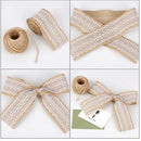 1 Metre Of Natural Hessian Ribbon With Lace Detai (6Cm)