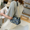Daisy Handbag Women PU Leather Elegant Shoulder Underarm Totes Bag (Black)