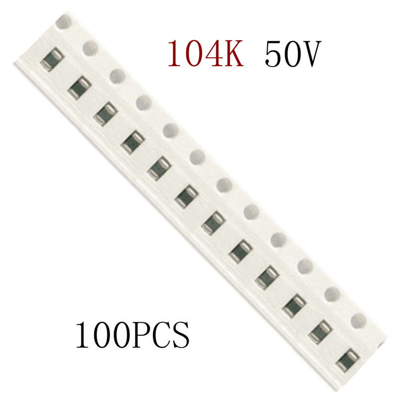 100pcs 50V 0.1UF Capacitor Ceramic LOW ESR Chip X7R SMD0805 (pack of 100)