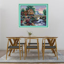Pre-Printed House Pattern Cross Stitch Kits 14CT for Adults DIY Wall Hangs