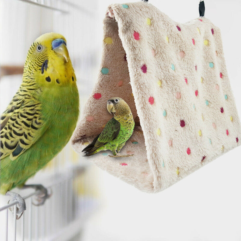 Winter Warm Bird Nest Triangle Parrot Hanging Cage Bed for Pet Hammock (S) A