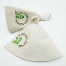 5xWool Hat For Sauna Banya Bath House Head Protection Embroidered Leaves