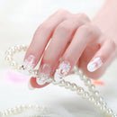 24Pcs Acrylic design french nail full cover nail tips false art crystal diamon,a