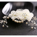 Romantic Wedding Hair Accessories For Bride Elegant Flower Plant With Rhine K3W9