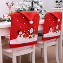 Christmas Cartoon Santa Claus Snowman Printed Non-woven Fabric Chairs Cover