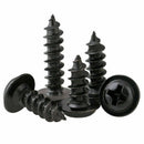 45Pc M1.2*3-5mm Phillips Pan Head Washer Wood Self Tapping Screws kit Zinc Black