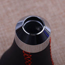 Universal 5 Speed Manual Car Gear Shift Knob Shifter Black Red Leather Aluminum