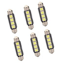 6PCS Error Free White LED Bulbs 41mm Festoon Dome Map Cargo Trunk Light
