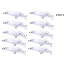 10 x Fishing Rock Bait 4.5CM White Transparent Embryo Body ZKY
