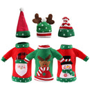 3pcs Ugly Christmas Sweater Wine Bottle Cover, Handmade Wine Bottle Sweater A5W3