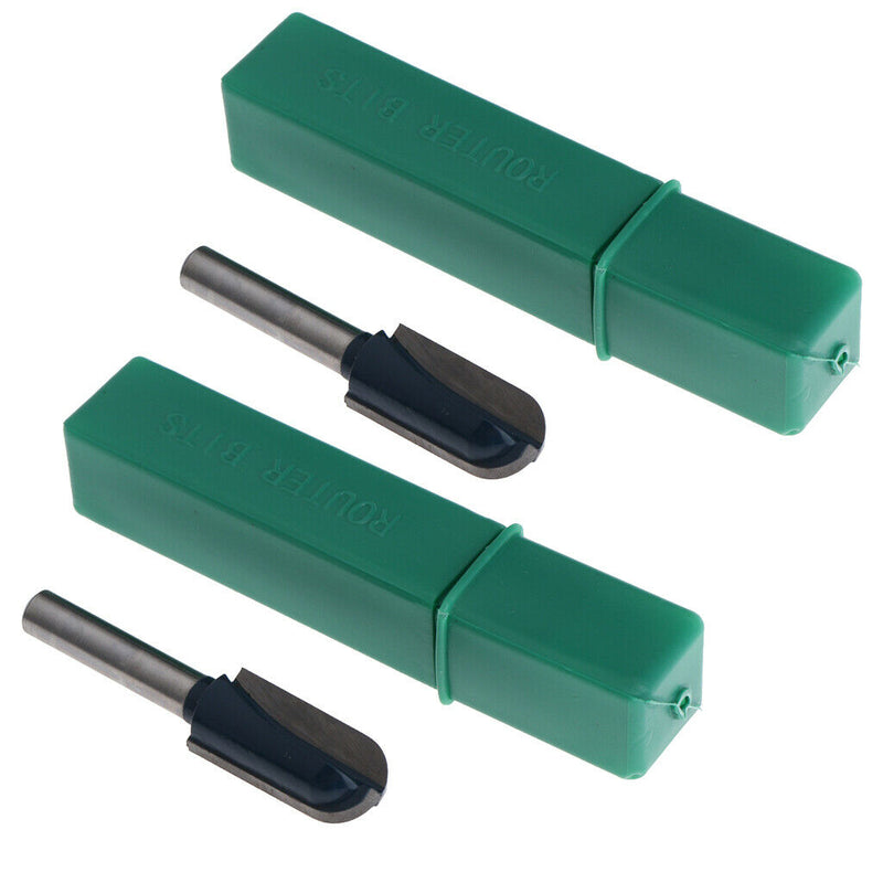 2Pcs 1/4 Shank Round Nose Cove Core Box Router Bit Cutter Woodworking Tool