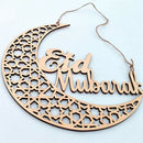 Ramadan Eid Mubarak Wooden Plaque Islam Muslim Hanging Pendant Decoration F