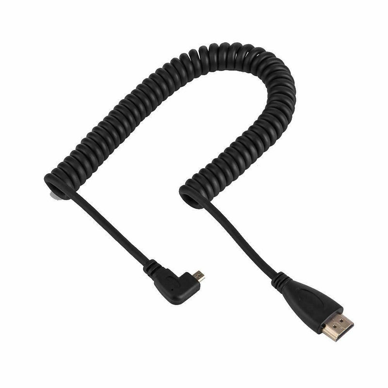 Right Angled 90 Degree Micro HDMI to HDMI Cable Telescopic Spring HDMI Wire