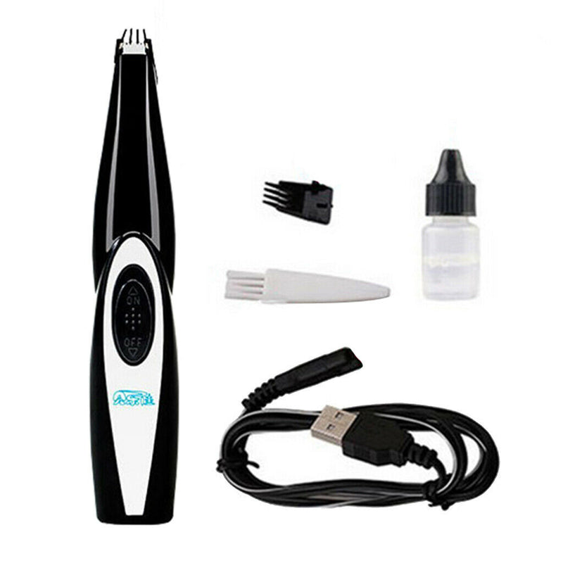Dog Foot Ear Hair Trimmer Shaver Clippers Cordless Pet Grooming Tool Black