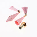5pcs Plastic Pink Empty Lipstick Tubes Refillable Rhombic Lip Gloss Balm Bottles