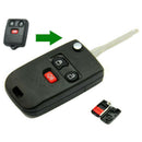 Flip Key Shell + Key Blank Refit Remote Key Fob 3 Button Fit for Ford Mazda H1K4