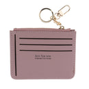 Short Leather ID Credit Card Holder Casual Wallets Coin Purse with Keychain