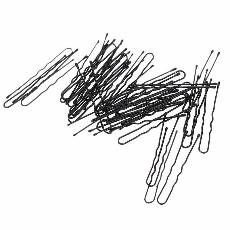 50pcs Hair Waved U-shaped Bobby Pin Barrette Salon Grip Clip Hairpins Black New