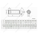 50pc M3 x (8-20mm) Grub Screw Cup Point Allen Socket Set Screws Kit A2 Stainless