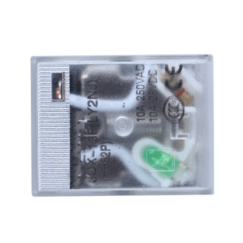 JQX-13F LY2 DC 12V Coil 8-Pin DPDT Green LED Electromagnetic Relay F2S5
