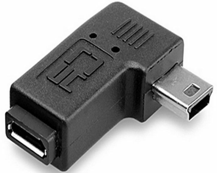 1x USB Micro 5Pin Female to Mini 5Pin Male 90 Degree Angle Adapter Converter M&E