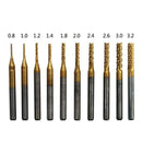 10X 0.8-3.175mm Coated Carbide Cutter Engraving CNC Router Bits End Mill for PCB