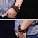 Sandalwood Buddhist Buddha Meditation Prayer Bead Mala Bracelet Necklace Su W5E8