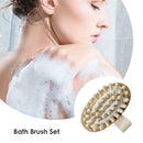 3pcs Skin Body Soft Natural Bristle Bath Brush SPA Shower Exfoliating Tool
