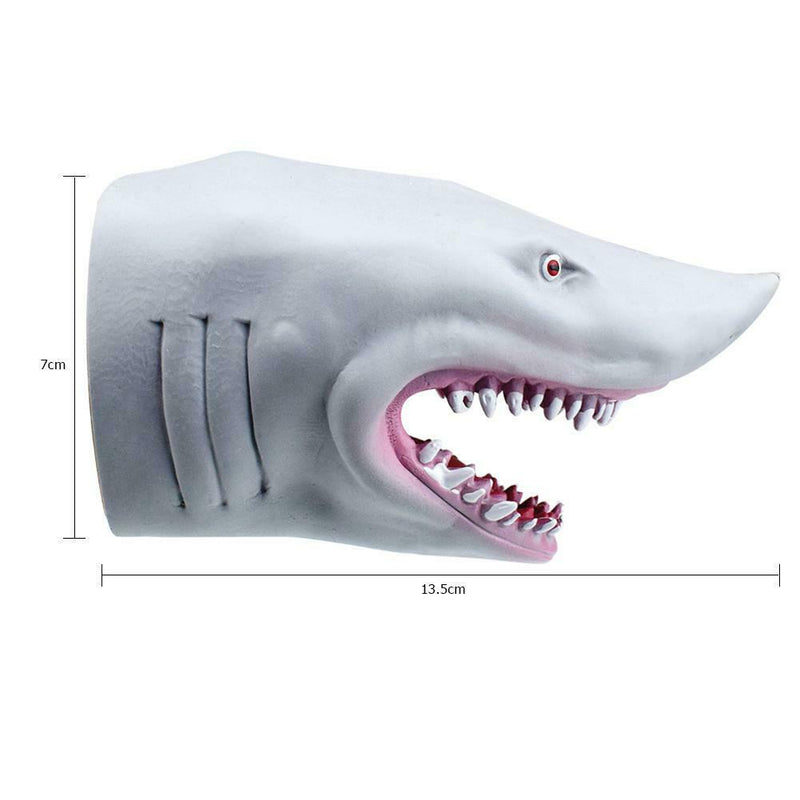 Plastic Shark Hand Puppet for Story TPR Animal Head Gloves Kids Toys Gift