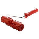 Decorative paint roller with plastic handle, 17.8 cm, embossed flower desig B9B1