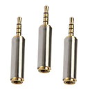 3 Pcs Earphone Headphone Audio Adapter 2.5mm Male to 3.5 (1/8 inch) Female