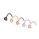 5Pcs Stainless Steel Heart Piercing Nose Ring Nose Stud Rings Body Jewelry S Hn