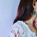 Asymmetrical Green Wooden Earrings Geometric Statement Earrings 2018 Women