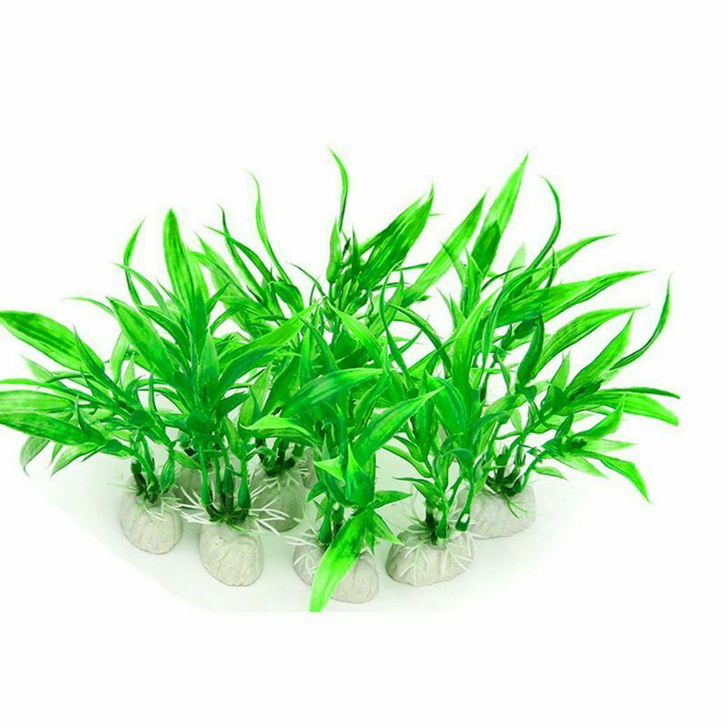 10 Pack Artificial Aquarium Plants, 10cm Height Fish Tank Decorations Home