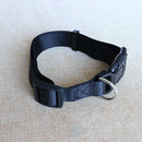 Adjustable Nylon Dog Puppy Collar with Buckle and Clip for Lead (S, Black) H7L5