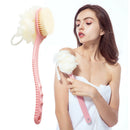 1Pc Bath Brush Soft Double-Sided Long Handle Massage Bath Brush Soft Hair L