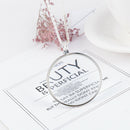 5x Magnifier Round Reading Magnifying Glass Lens Pendant Long Chain Necklace NEW