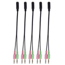 3.5mm Stereo Audio Female to 2 Male Headphone Mic Y Splitter Cable Adapter